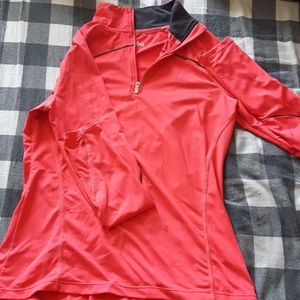 Bright pink quarter zip